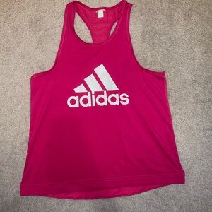 ADIDAS Mesh Racerback Workout Tank — Fuchsia Pink
